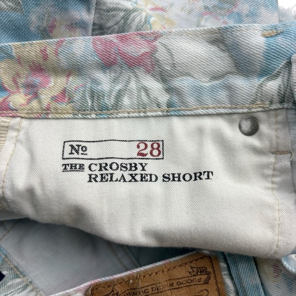 Polo Ralph Lauren Shorts Womens Size 28 Blue‎ Pink Floral Denim Cutoff - Picture 8 of 10